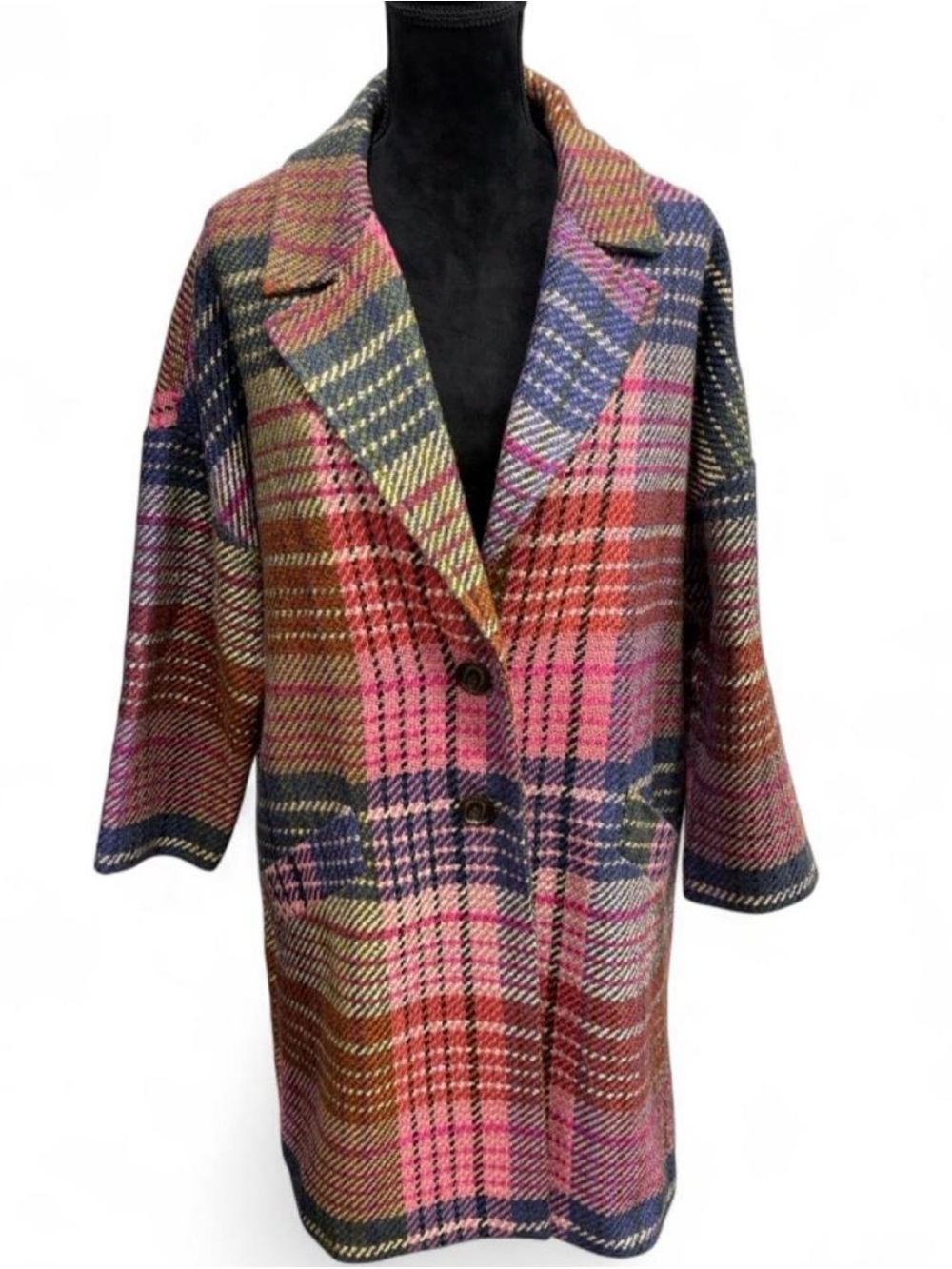Halogen EXclusive to Nordstrom Women’s Plaid tweed coat size 1XL petite